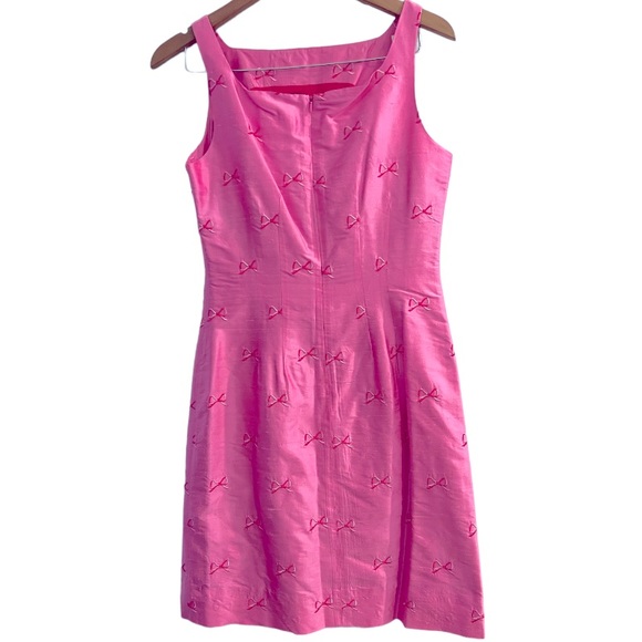 Lilly Pulitzer Silk Embroidered Bow Dress. - Picture 3 of 8